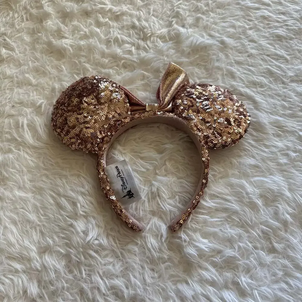 Disney Parks Rose Gold Sequin Minnie Mouse‎ Ear Headband